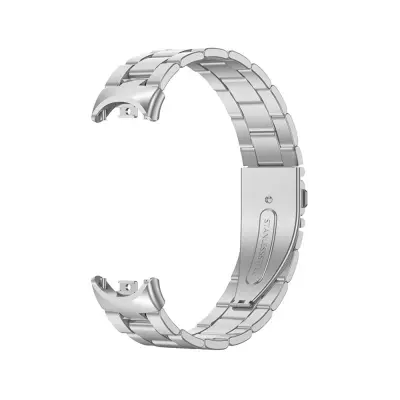 Metalna narukvica kompatibilna sa Xiaomi Mi Band 8/9/10 - Službeni stil, narukvica od nehrđajućeg čelika s tri perle Srebrna