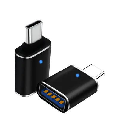 USB 3.0 na Type-C adapter s LED indikatorom (2 komada) Crna