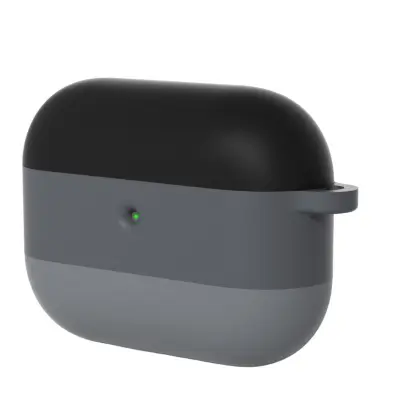 Gradient silikonska zaštitna futrola kompatibilna s Apple AirPods Pro 3 s privjeskom za ključeve Crna