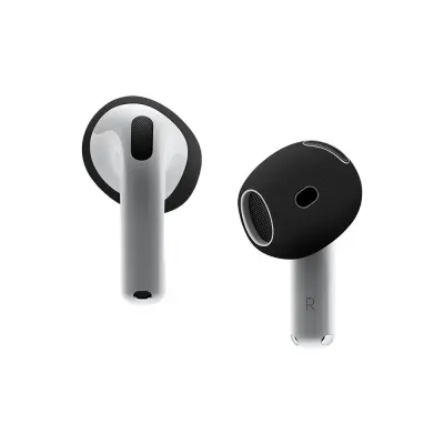 Kompatibilni silikonski nastavci za uši Apple AirPods 4 - 2 para, više boja Crna