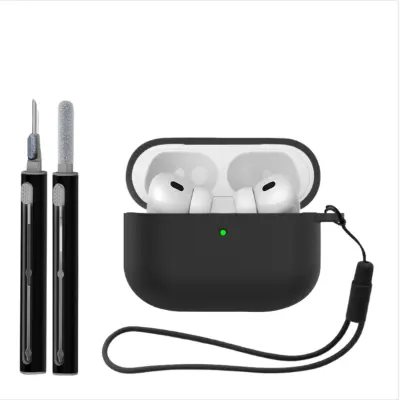 Silikonska zaštitna futrola (Set od 3 komada) Kompatibilna s Apple AirPods Pro 3 - Otporna na udarce, vodu, mrlje Crna