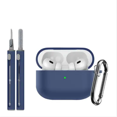 Silikonska zaštitna futrola (3-dijelni set) kompatibilna s Apple AirPods Pro 3 Tamno plava
