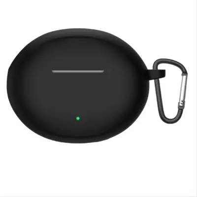 Silikonska zaštitna futrola s kukicom kompatibilna s Bluetooth slušalicama OPPO Enco Air4 Pro Crna