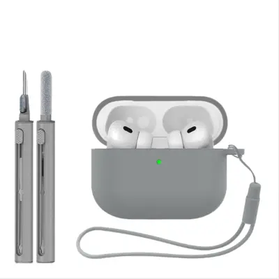 Silikonska zaštitna futrola (Set od 3 komada) Kompatibilna s Apple AirPods Pro 3 - Otporna na udarce, vodu, mrlje Siva