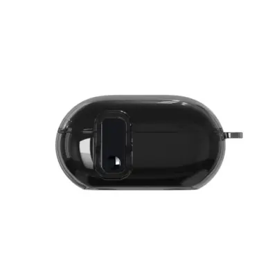 TPU zaštitna futrola kompatibilna s Beats Solo Buds - Prozirna meka futrola s galvaniziranim gumbom Prozirna+Crna