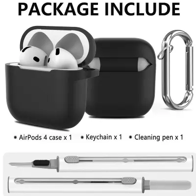 Silikonska futrola za AirPods s kompletom za čišćenje Crna