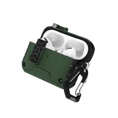 Zaštitna futrola kompatibilna s AirPods 4 - TPU+PC, magnetska, podrška za bežično punjenje Zelena