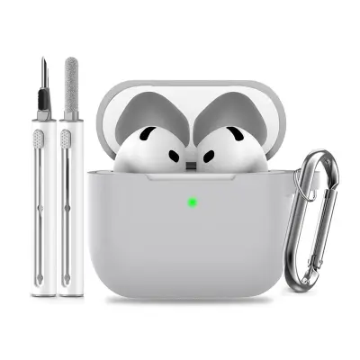 Silikonska futrola za AirPods s kompletom za čišćenje Siva