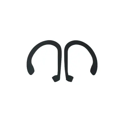 Protuklizne silikonske kukice za uši za AirPods 1/2/3/Pro (2 para) Crna