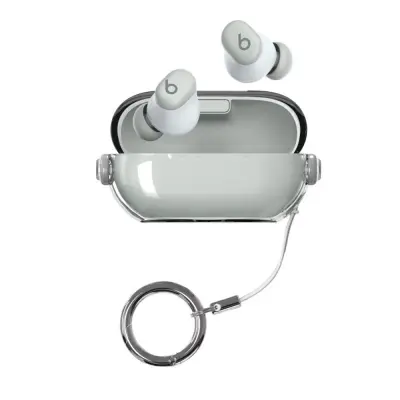 Zaštitna futrola kompatibilna s Beats Solo Buds - Prozirna PC TPU futrola s bravom Prozirno siva