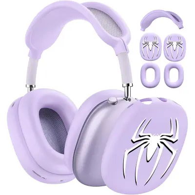 Spider Design Protective Case Set Compatible with AirPods Max 1/2 Generation Ljubičasta