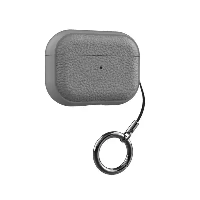 Kožna tekstura TPU zaštitna futrola kompatibilna s AirPods 4 - otporna na udarce i prašinu Siva