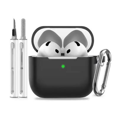 Silikonska futrola za AirPods s kompletom za čišćenje Crna