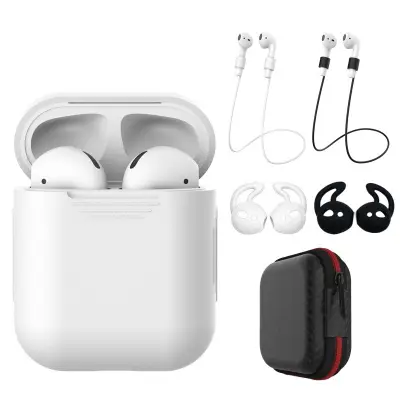 Set zaštitnih futrola za slušalice od 6 komada, kompatibilan s Airpods, silikonski materijal, otporan na udarce, protiv ogrebotina, protiv otisaka prs