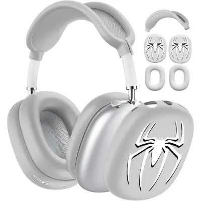 Spider Design Protective Case Set Compatible with AirPods Max 1/2 Generation Siva