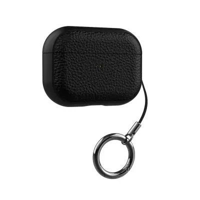 Kožna tekstura TPU zaštitna futrola kompatibilna s AirPods 4 - otporna na udarce i prašinu Crna