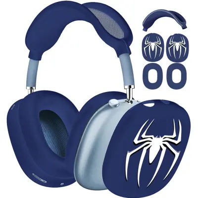 Spider Design Protective Case Set Compatible with AirPods Max 1/2 Generation Plava
