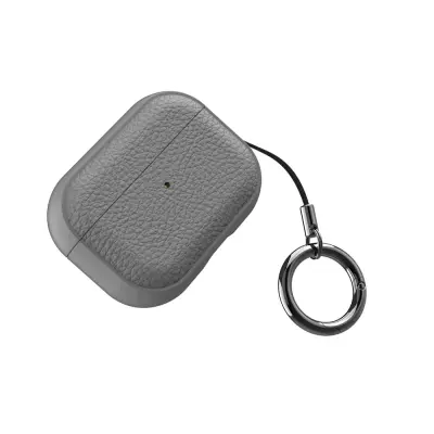 TPU zaštitna maska kompatibilna s AirPods 1/2 - Tekstura kože, otporna na udarce Siva