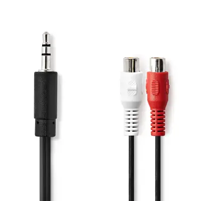 3,5 mm na 2 RCA ženski audio adapter kabel 20 cm