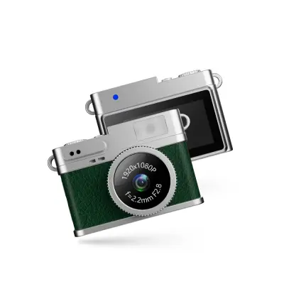 Miniaturna svjetleća kamera: Retro Flash kamera s 1080P HD videom i 0,96" IPS zaslonom Zelena