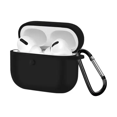 Maska AirPods Pro i Pro 2 Meka Protiv otisaka prstiju i ogrebotina s karabinerom Crna