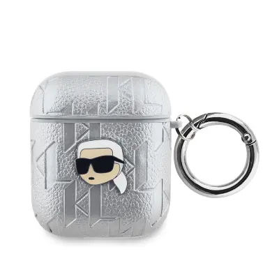 Futrola za AirPods 1 / 2 s monogramom i reljefnim uzorkom Karl Head