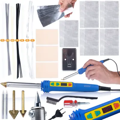 Lemilica Za Plastiku Blue Kong 120W RBK120W – Set Plastika, 5 Mreža, Šrafciger, VRHa | 200-600°C
