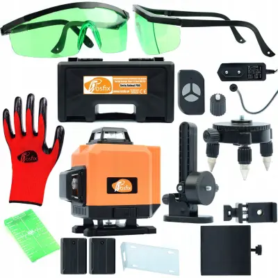 Orange Tiger ROT12L Laserska Libela – 12 Linija, IP54, 360° | Zeleni Štit, Naočale, Torbice