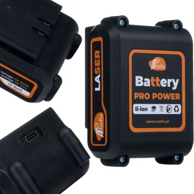 Li-Ion 3600 mAh Baterija – Za Laserske Nivelire | 3,7 V USB-C | CE RoHS Certifikat