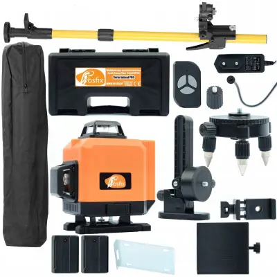 Set Laserska Libela Orange Tiger ROT12L – 12 Linija | Samonivelirajuća | IP54 | 350 Cm Stalak