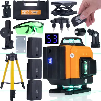 Orange Tiger ROT16L Laserski Nivelir – 16 Linija, Samonivelirajući, IP54 | Set Sa Stativom i Akumulatorom