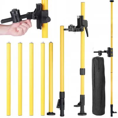 Teleskopski Stativ 420cm Za Laserske Nivelire – Modularni Dizajn | Aluminij, 1/4" i 5/8" Navoj