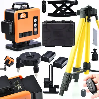 Orange Tiger ROT16L-L Laserski Nivelir – 16 Linija, Samonivelirajući | IP54, 360°x4, 25 M, Tronožac 43-120 Cm