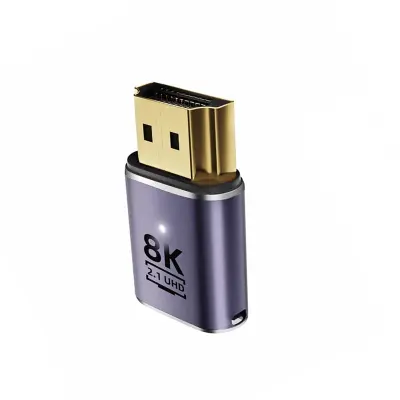 2-struko pakiranje HDTV ženski na HDTV muški adapter - 8K@60Hz, 4K@120Hz, 48Gbps - Tamno siva aluminijska legura Tamno siva