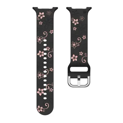 Gravirana dvobojna silikonska narukvica 22 mm kompatibilna sa Samsung Galaxy Watch8 - Moderan i udoban Crna + ružičasta