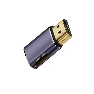 HDTV adapter od muškog do ženskog pod pravim kutom - 8K 60Hz, 4K 120Hz - 2 komada Tamno siva
