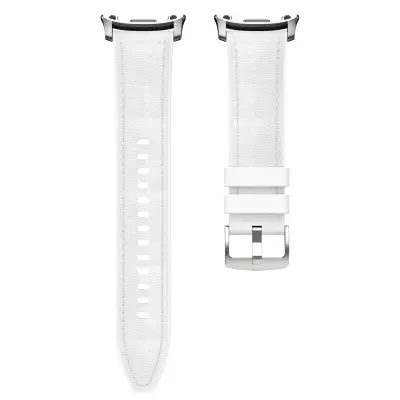 Službeni stil Silikonska narukvica s teksturom kože Kompatibilna sa Samsung Watch 8 i Classic Bijela