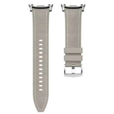 Službeni stil Silikonska narukvica s teksturom kože Kompatibilna sa Samsung Watch 8 i Classic Siva