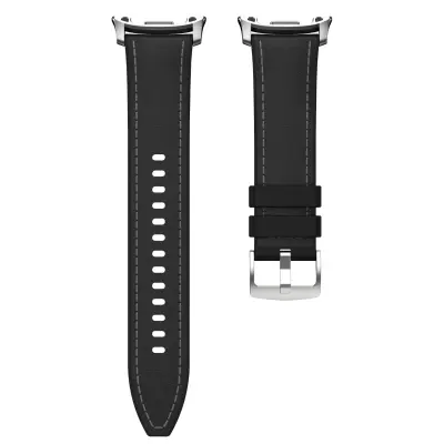 Službeni stil Silikonska narukvica s teksturom kože Kompatibilna sa Samsung Watch 8 i Classic Crna