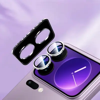 Zaštita objektiva kamere za Xiaomi 17 Pro - Kaljeno staklo s dizajnom orlovog oka s rhinestonesima Srebrna