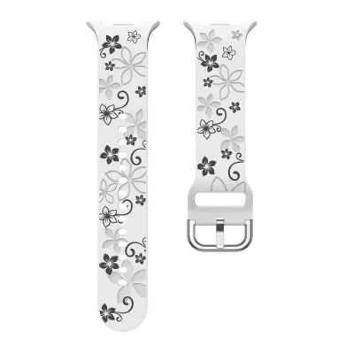 Gravirana dvobojna silikonska narukvica 22 mm kompatibilna sa Samsung Galaxy Watch8 - Moderan i udoban Bijela+Crna