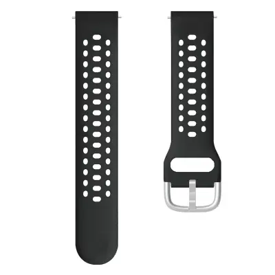 Silikonska narukvica za sat kompatibilna s Amazfit Active 2, zamjenska narukvica širine 20 mm Crna