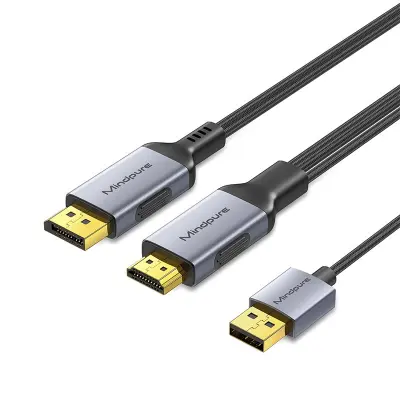 2m HDMI na DisplayPort kabel - 4K 60Hz HDMI na DP adapter kabel Siva
