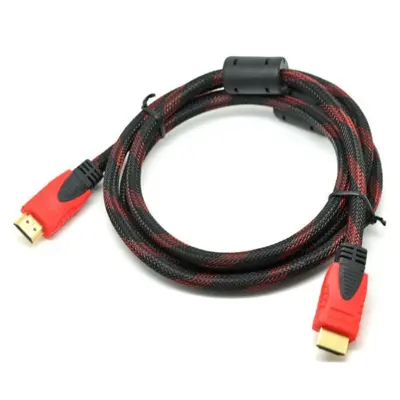 Crveno-crni pleteni HDTV kabel - Brzi HDMI muški na muški kabel za 1080P HD Crna