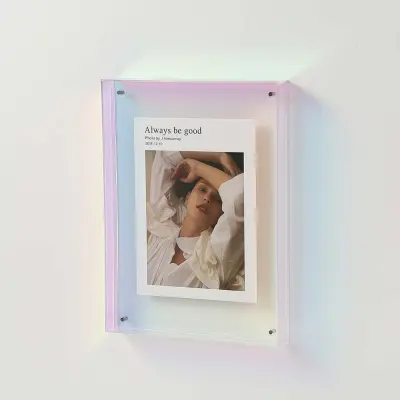 Akrilni okvir za fotografije - Kreativni stolni i zidni dekor, pravokutni prozirni okvir za slike DIY Višebojno