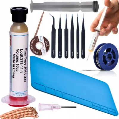 Set Lemilica Rosfix – Flux RMA-223, Kositar 0.8mm, Antistatička Podloga | 6 Pinceta