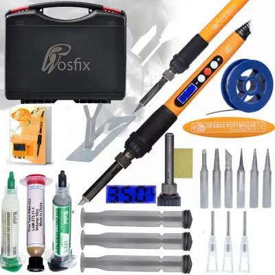 Set Lemilica Orange Rottweiler – 60W, LCD, 180-500°C | 6 VRHa, Kositar, Topnik, Kutija