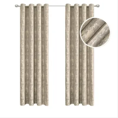 Shimmering Light Blackout Curtain (132x260cm, Single Panel with Eyelets) - Privacy & Light Control Kamel