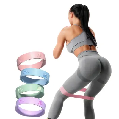 Set joga traka za otpor - 4 neljepljive silikonske trake za vježbanje za kućni fitness, čučnjeve i vježbe gluteusa Višebojna