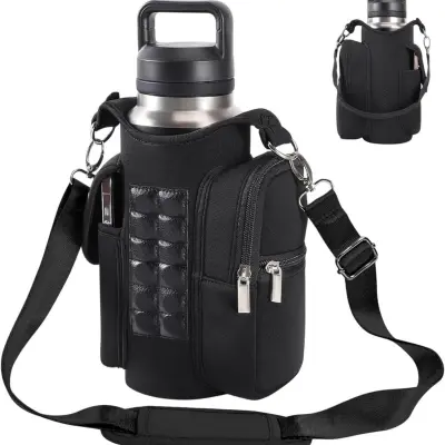Outdoor Sports Magnetic Water Bottle Holder - Neoprene Insulated Cup Sleeve Crna